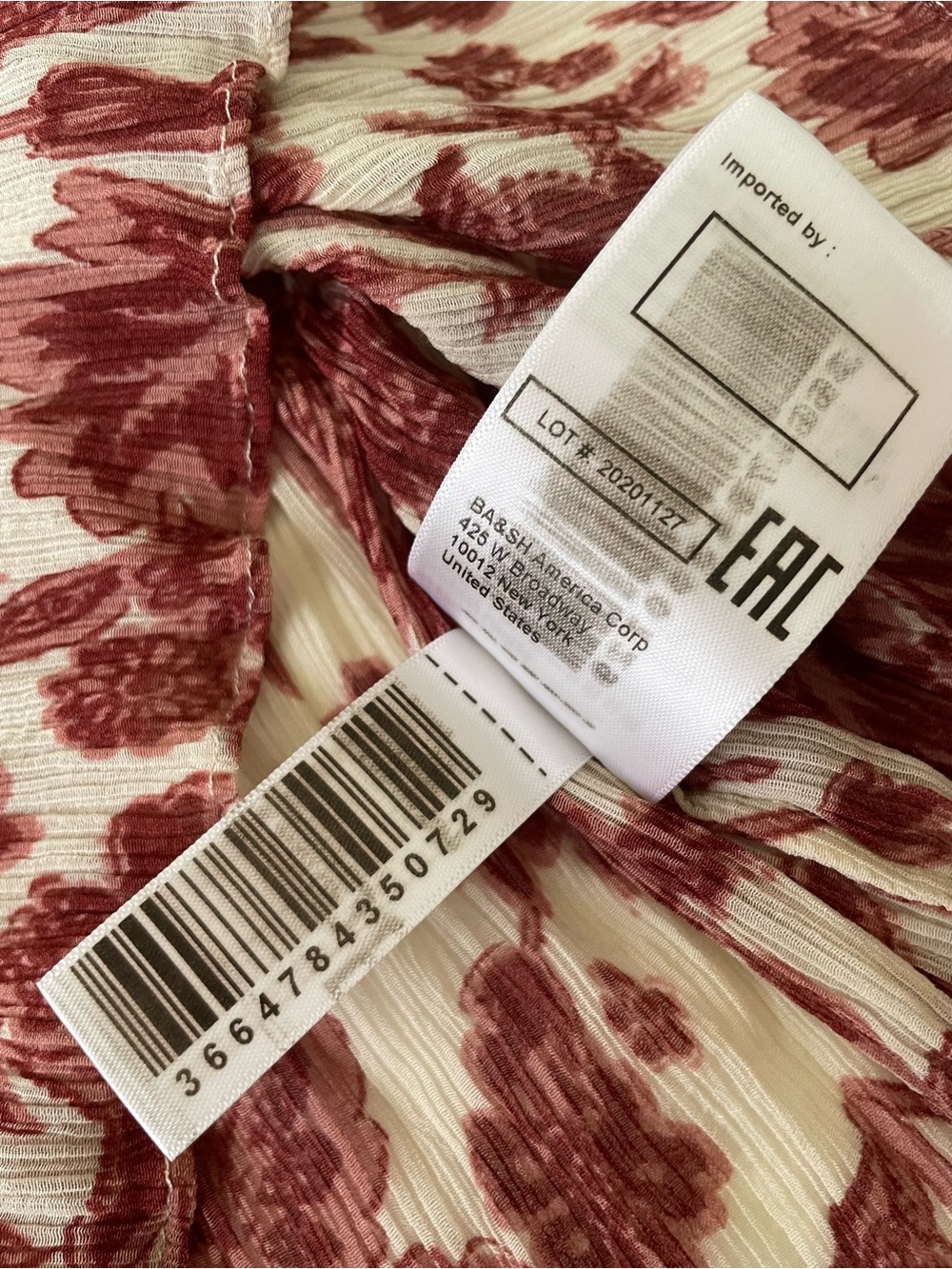ba&sh Floral Lightweight Crepe Ruffle-Sleeve Top - Picture 6 of 9